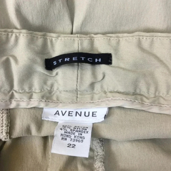 Vintage Avenue Career Pant Flat Front Straight Leg Stretch Beige Plus Size 22W - Picture 7 of 7